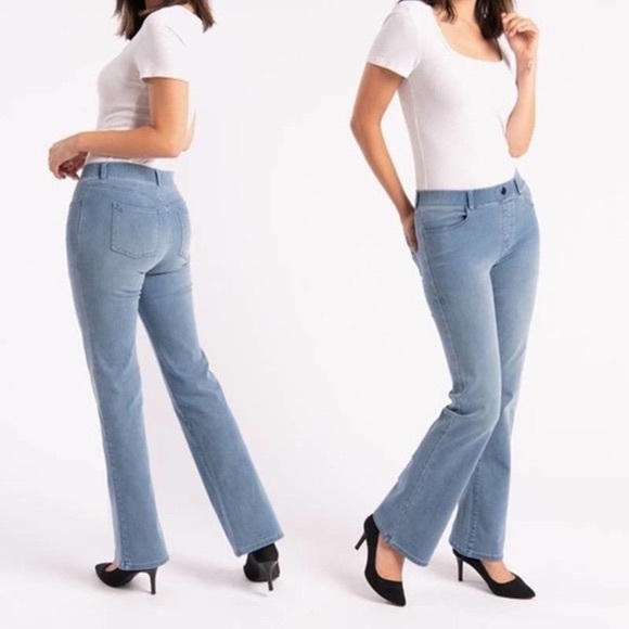 Betabrand Jeans Betabrand Straight Leg 4 Pocket Light Wash Yoga